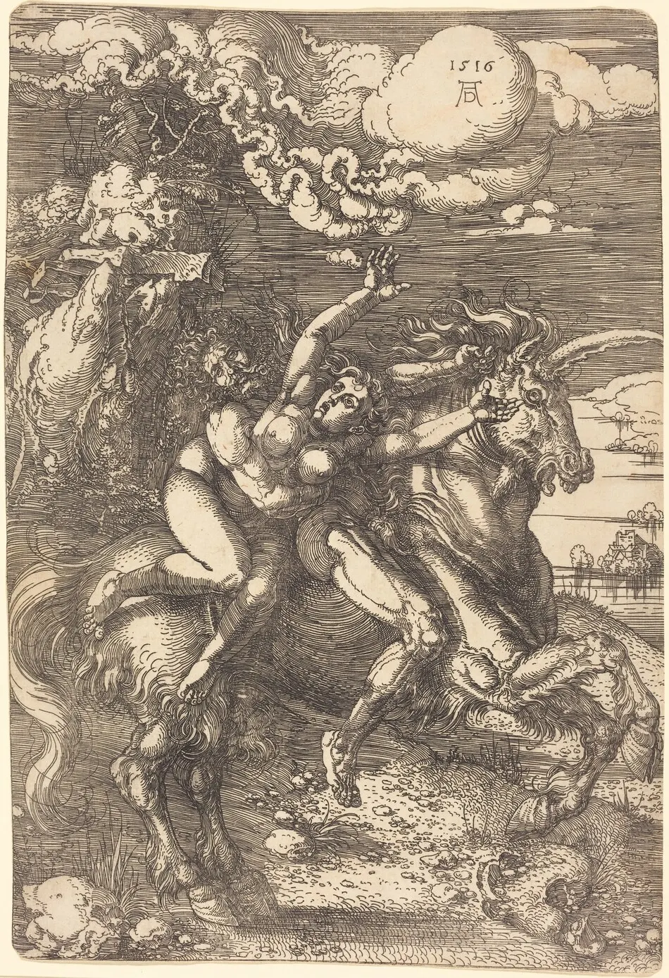Abduction on a Unicorn by Albrecht Dürer