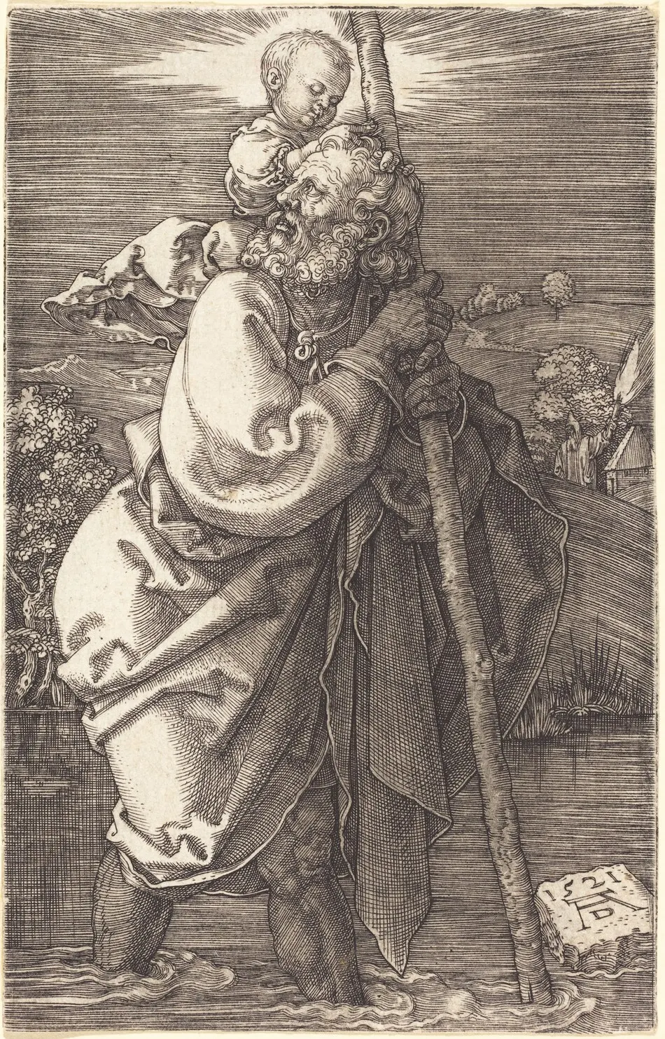 Saint Christopher Facing Left by Albrecht Dürer