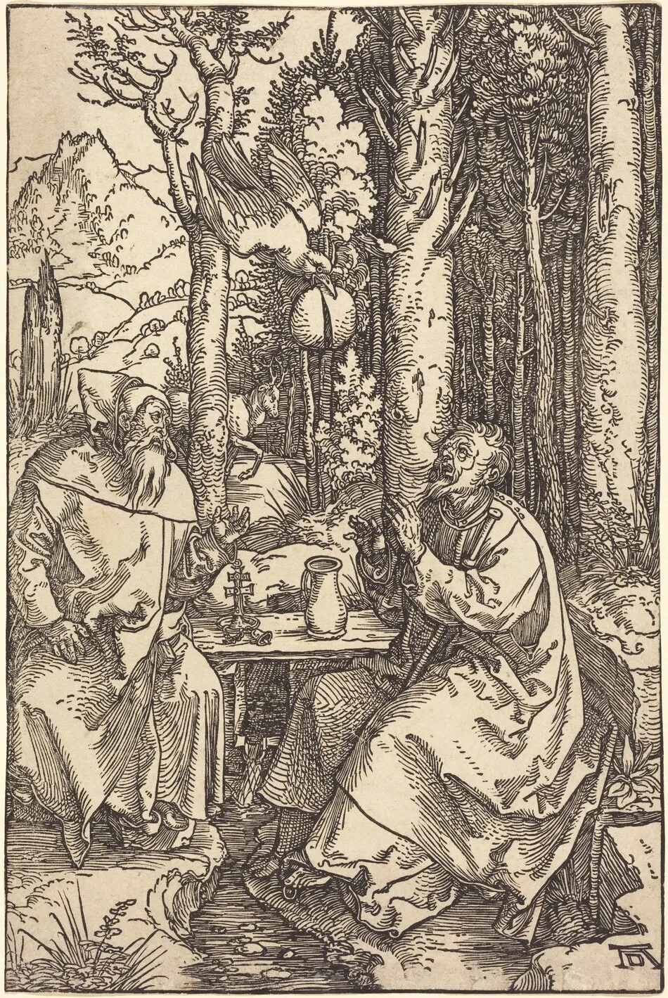 Saint Anthony and Saint Paul in the Wilderness by Albrecht Dürer