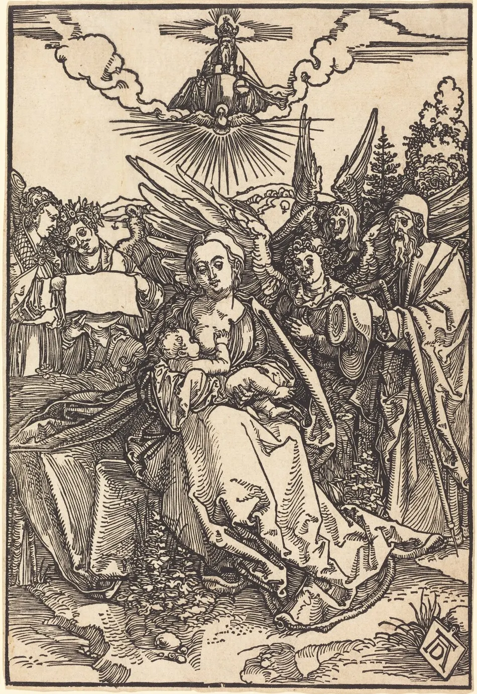 The Holy Family with Five Angels by Albrecht Dürer