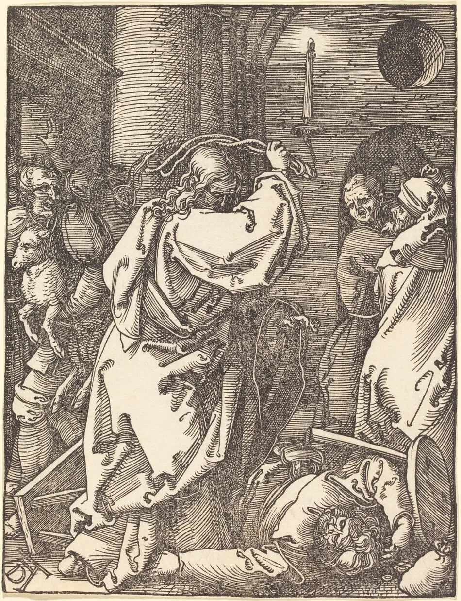 Christ Expelling the Moneylenders from the Temple by Albrecht Dürer