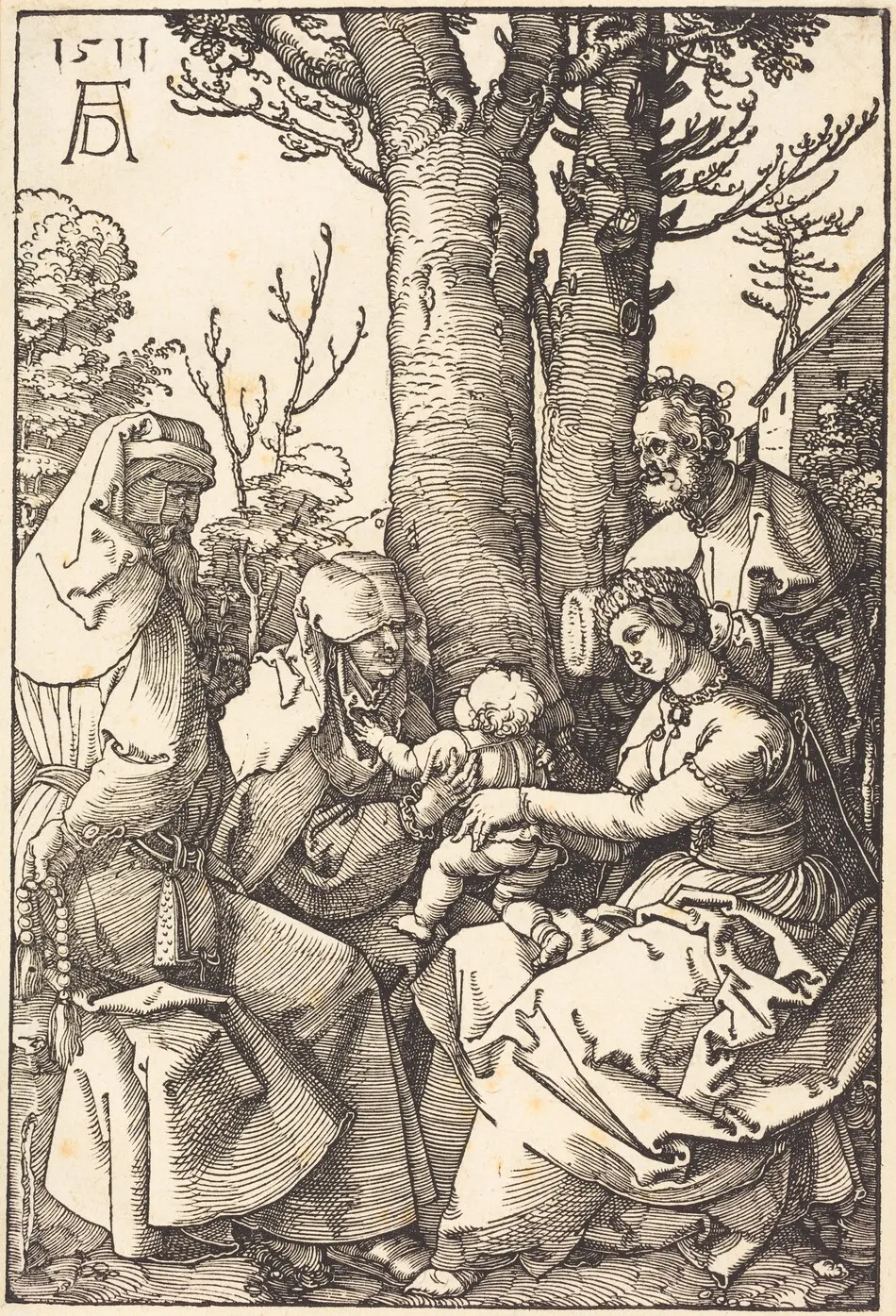 The Holy Family with Joachim and Anne under a Tree by Albrecht Dürer