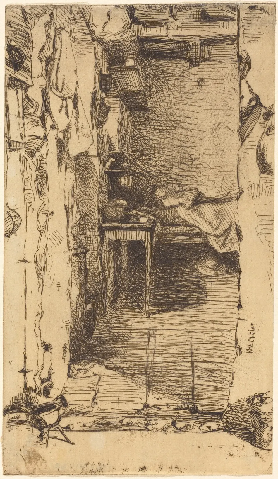 Rag Pickers, Quartier Mouffetard, Paris by James McNeill Whistler