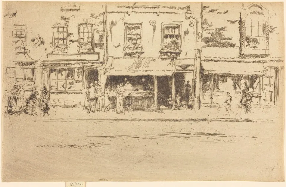 The Fish Shop, Busy Chelsea by James McNeill Whistler