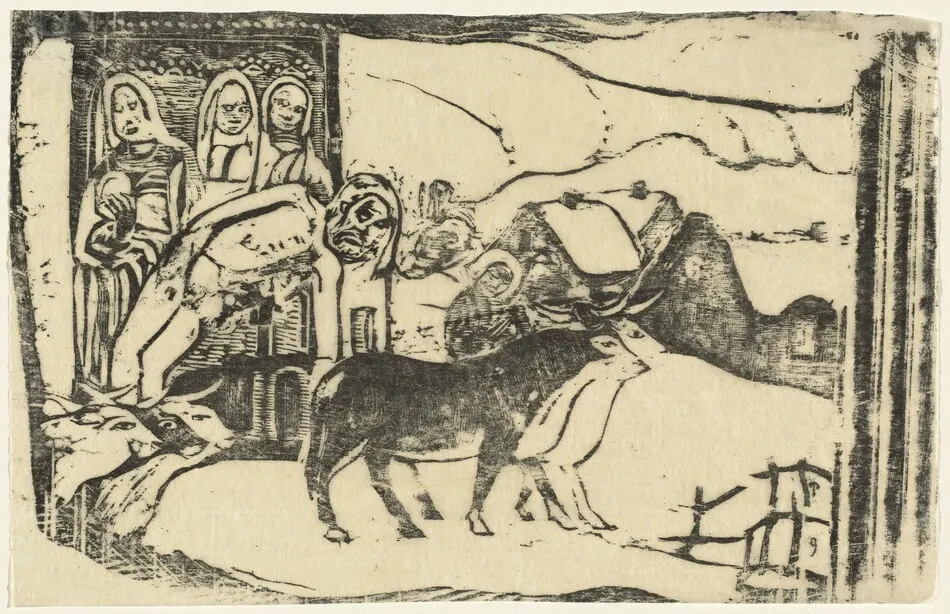 Wayside Shrine in Brittany (Le calvaire Breton) by Paul Gauguin