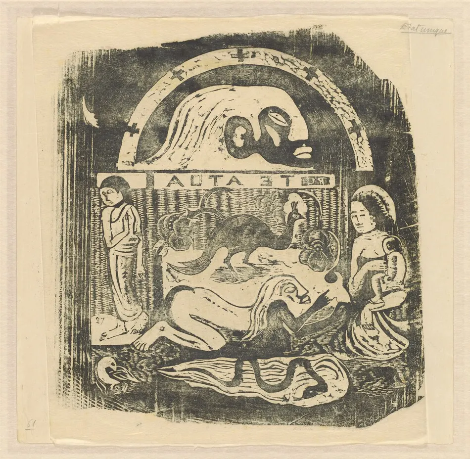 Te Atua (The Gods) Small Plate [recto] by Paul Gauguin
