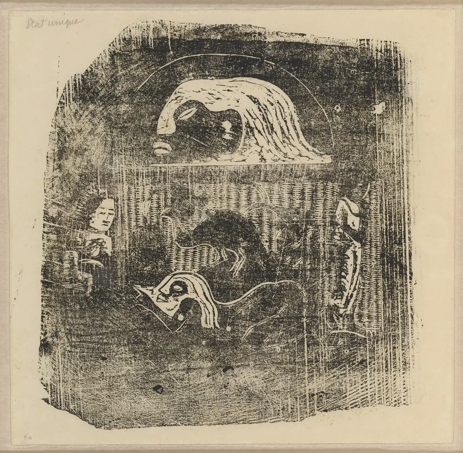 Te Atua (The Gods) Small Plate [verso] by Paul Gauguin