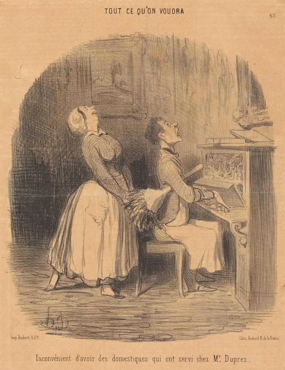 Inconvénient... des domestiques qui ont servi chez M. Duprez by Honoré Daumier