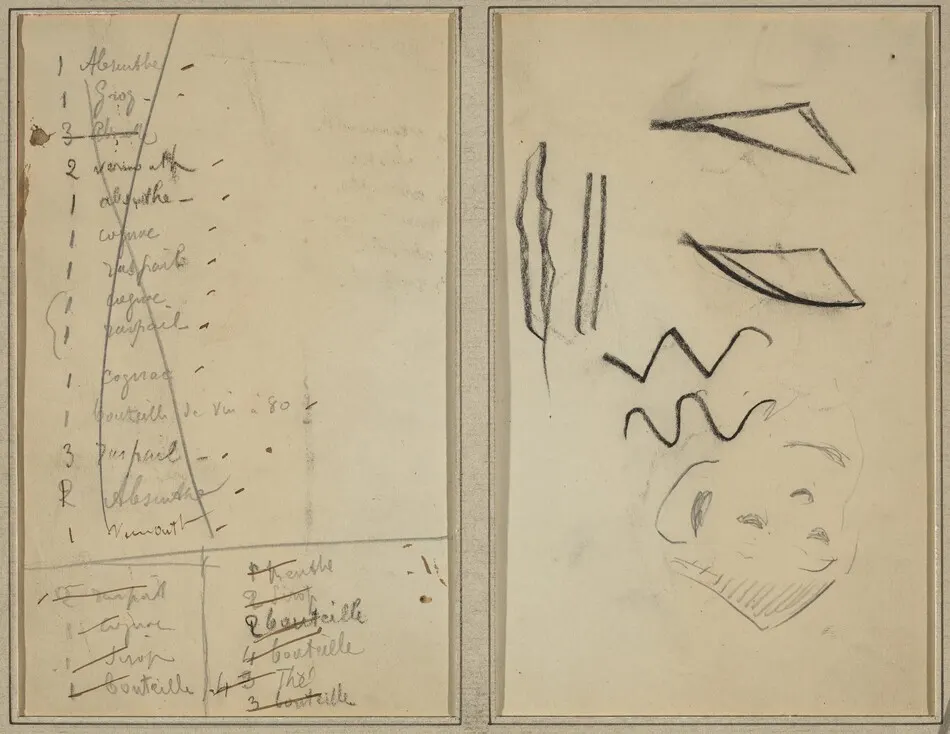 "Neige" (Snow); Itinerary [recto] by Paul Gauguin
