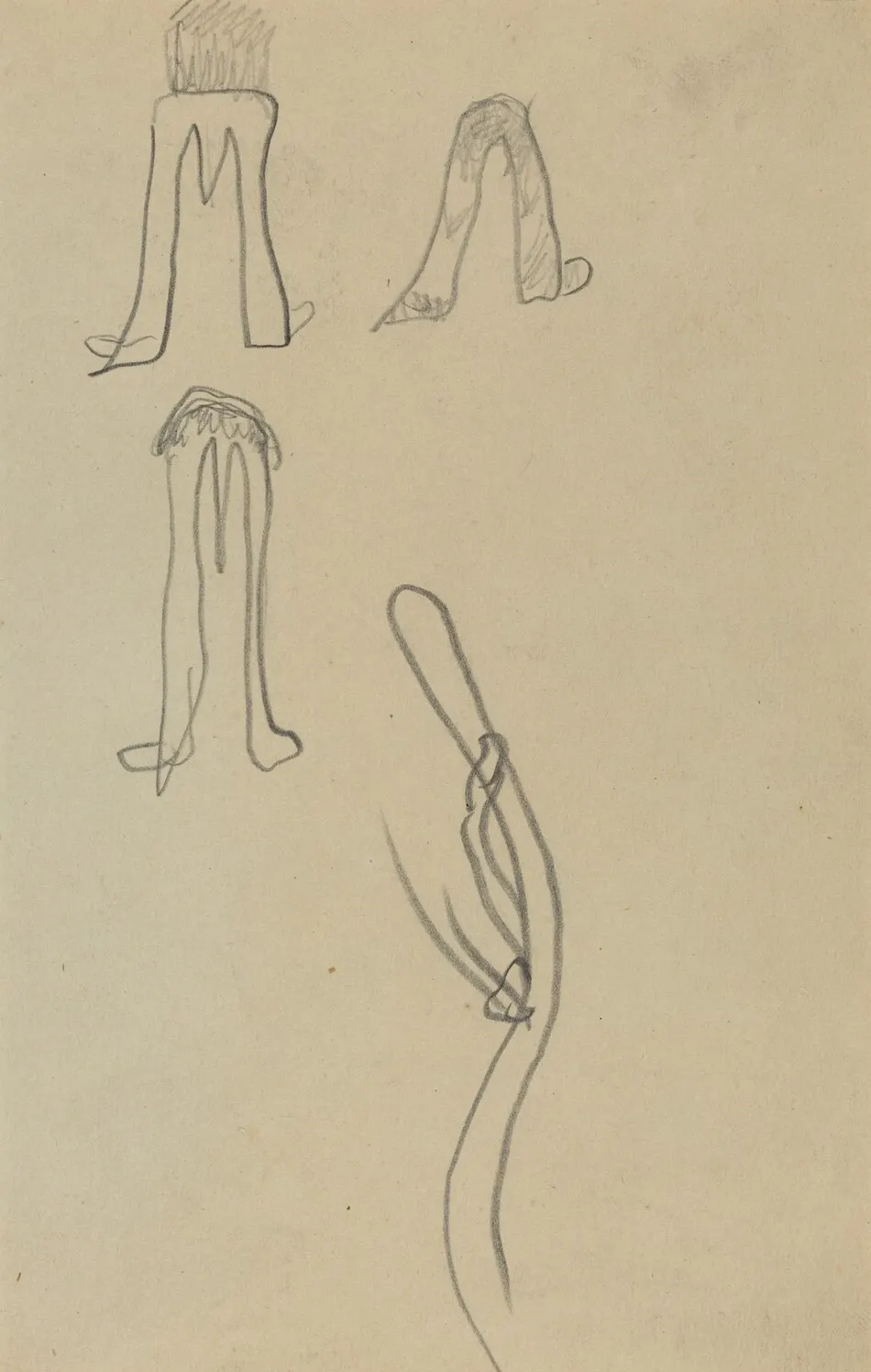 Four Fantastic Forms [recto] by Paul Gauguin