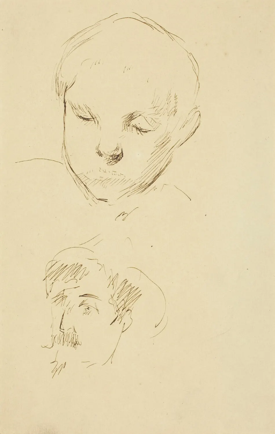 Profile of a Boy and Self-Portrait [recto] by Paul Gauguin