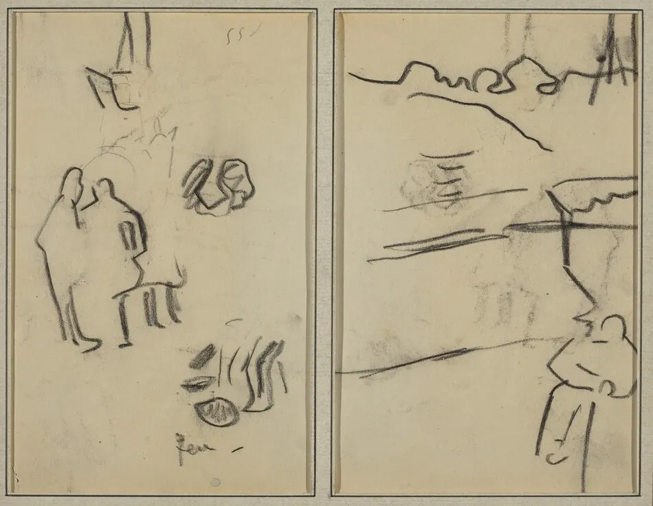 Group of Human Forms; A Man Seated [recto] by Paul Gauguin