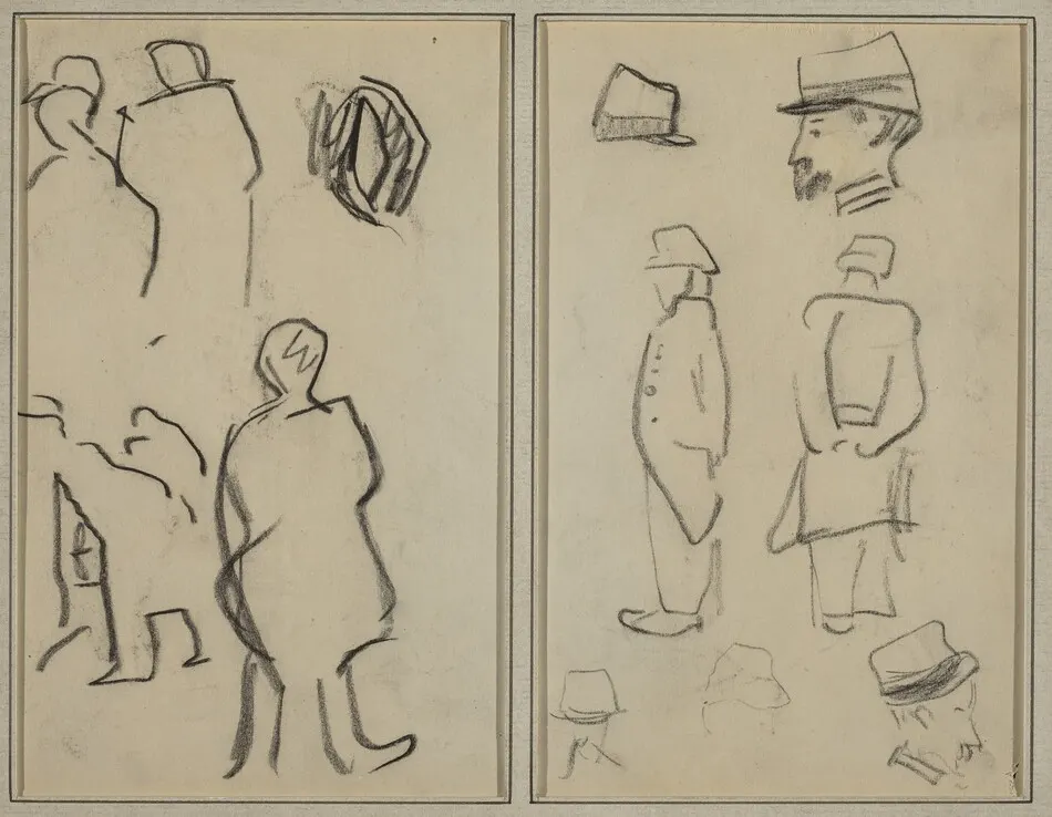 Figure Studies; Studies of Soldiers [verso] by Paul Gauguin