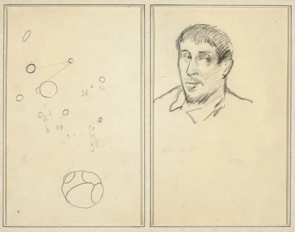 Circles and Numbers; Self-Portrait [recto] by Paul Gauguin