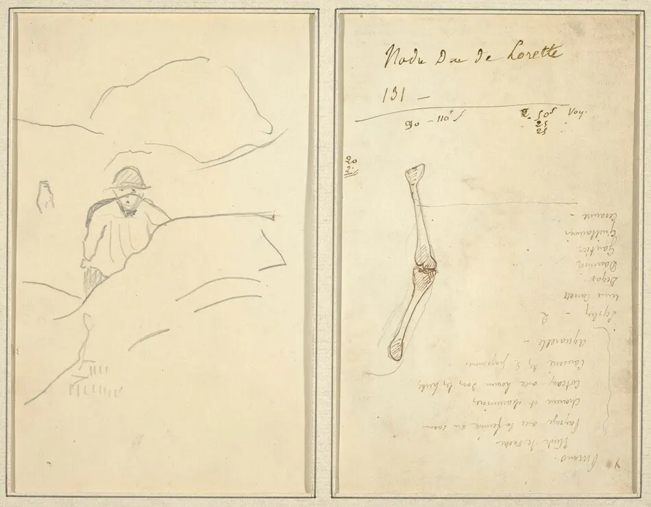 Breton Boy in a Landscape; Study of an Arm [verso] by Paul Gauguin