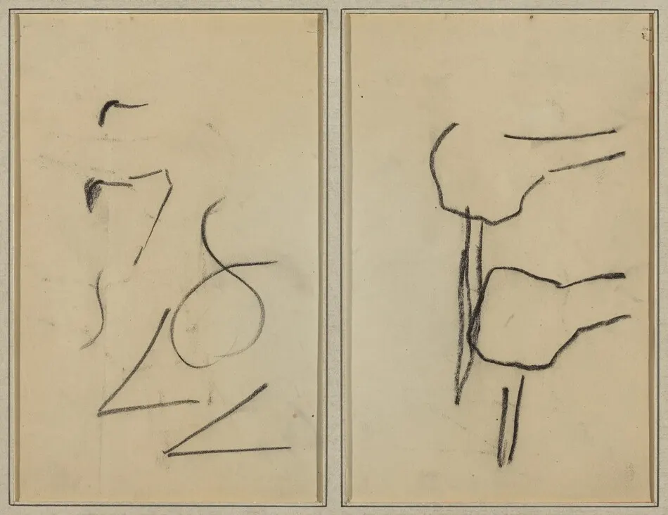 Scribbles; Two Shapes [verso] by Paul Gauguin