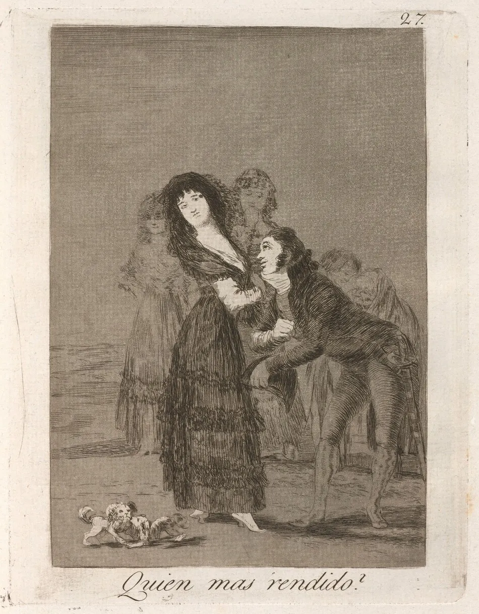 Quien mas rendido?  (Which of Them Is the More Overcome?) by Francisco Goya