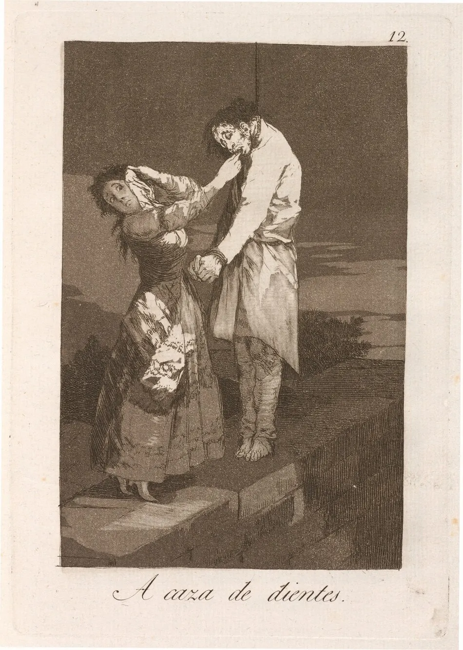 A caza de dientes (Out Hunting for Teeth) by Francisco Goya
