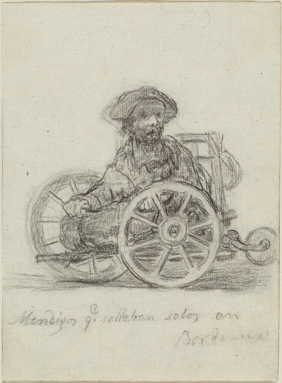 Mendigos que se llevan solos en Bordeaux (Beggars Who Get about on Their Own in Bordeaux) by Francisco Goya