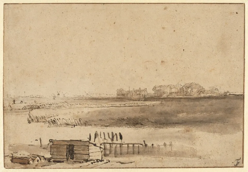 View of Houtewael near the Sint Anthoniespoort [recto] by Rembrandt van Rijn