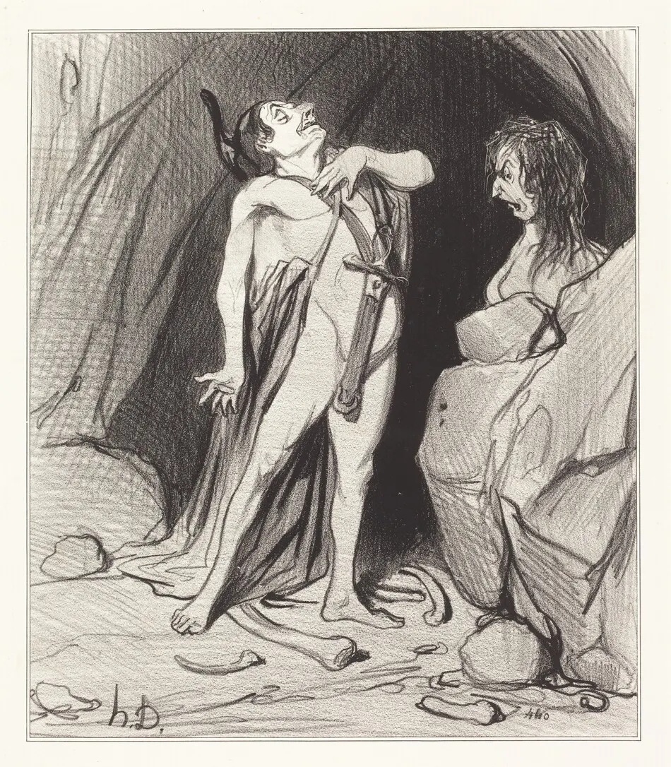 Oedipe chez le Sphinx by Honoré Daumier