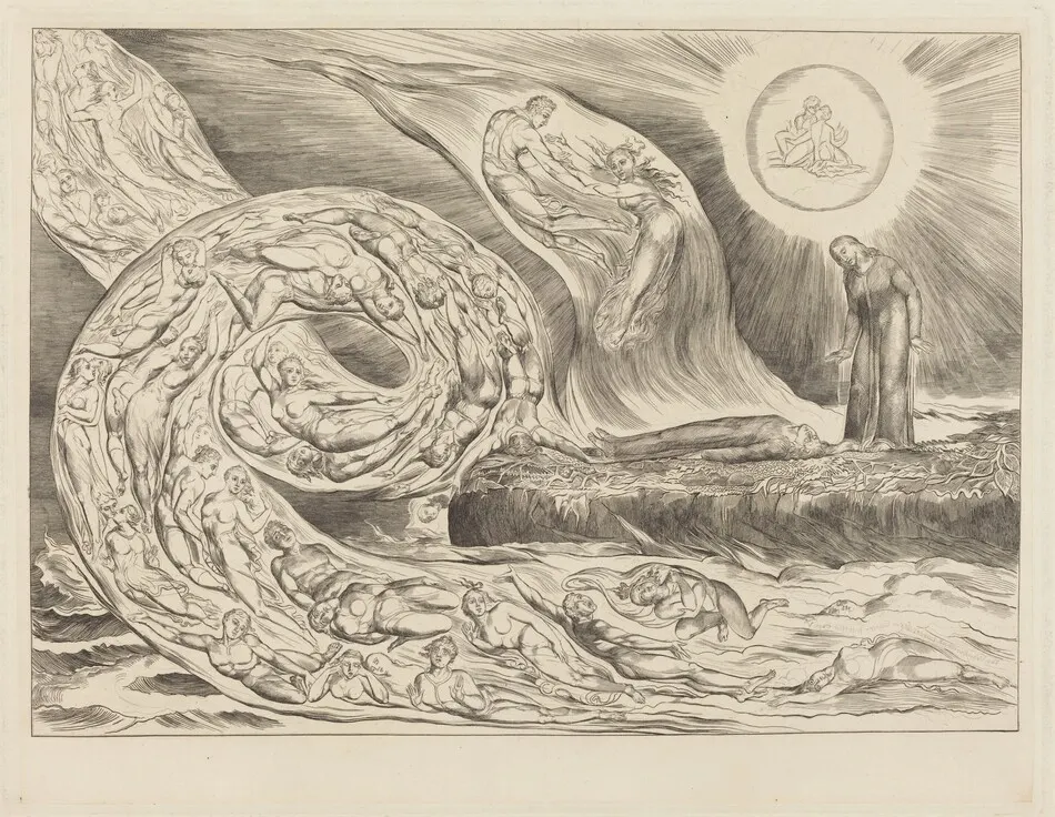The Circle of the Lustful: Paolo and Francesca by William Blake