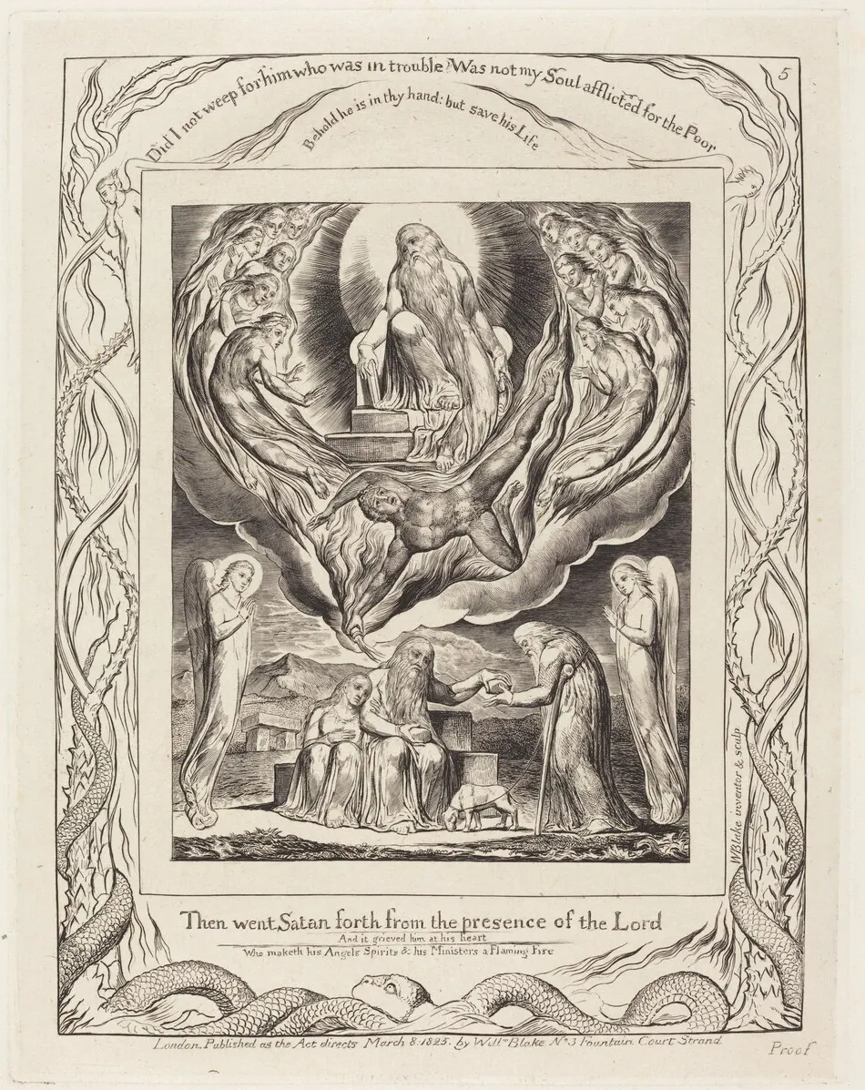 Satan Going Forth from the Presence of the Lord by William Blake