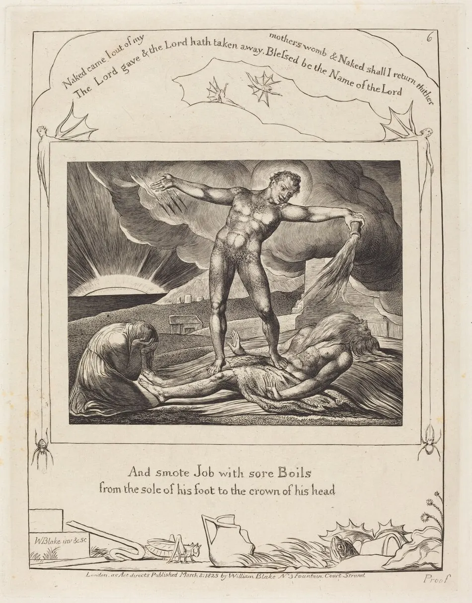 Satan Smiting Job with Boils by William Blake
