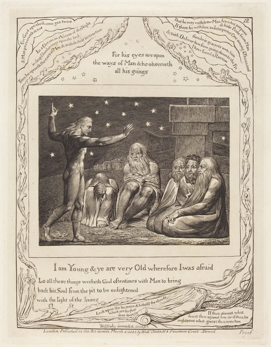 The Wrath of Elihu by William Blake
