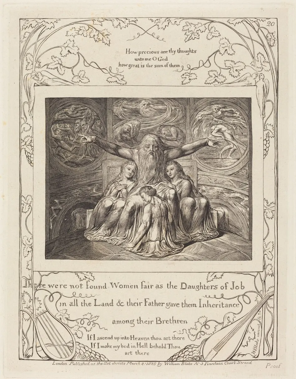 Job and His Daughters by William Blake
