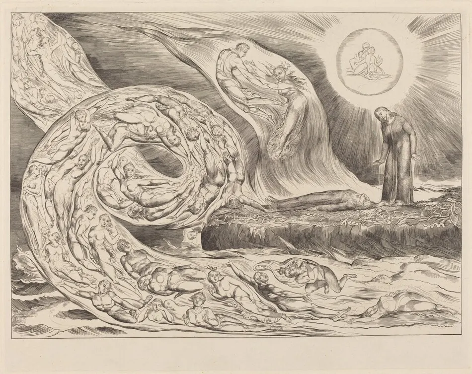 The Circle of the Lustful: Paolo and Francesca by William Blake