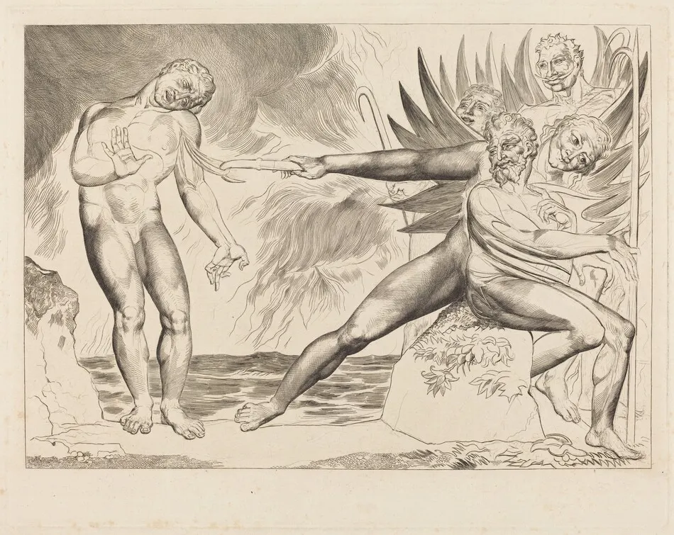 The Circle of the Corrupt Officials; the Devils Tormenting Ciampolo by William Blake