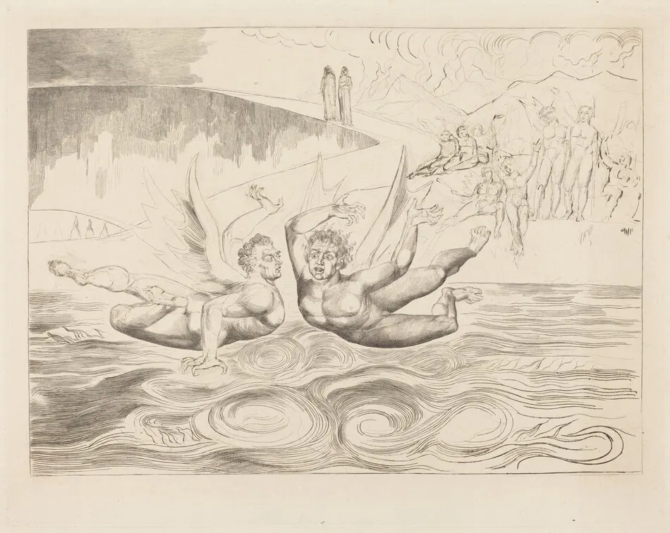 The Circle of the Corrupt Officials; the Devils Mauling Each Other by William Blake