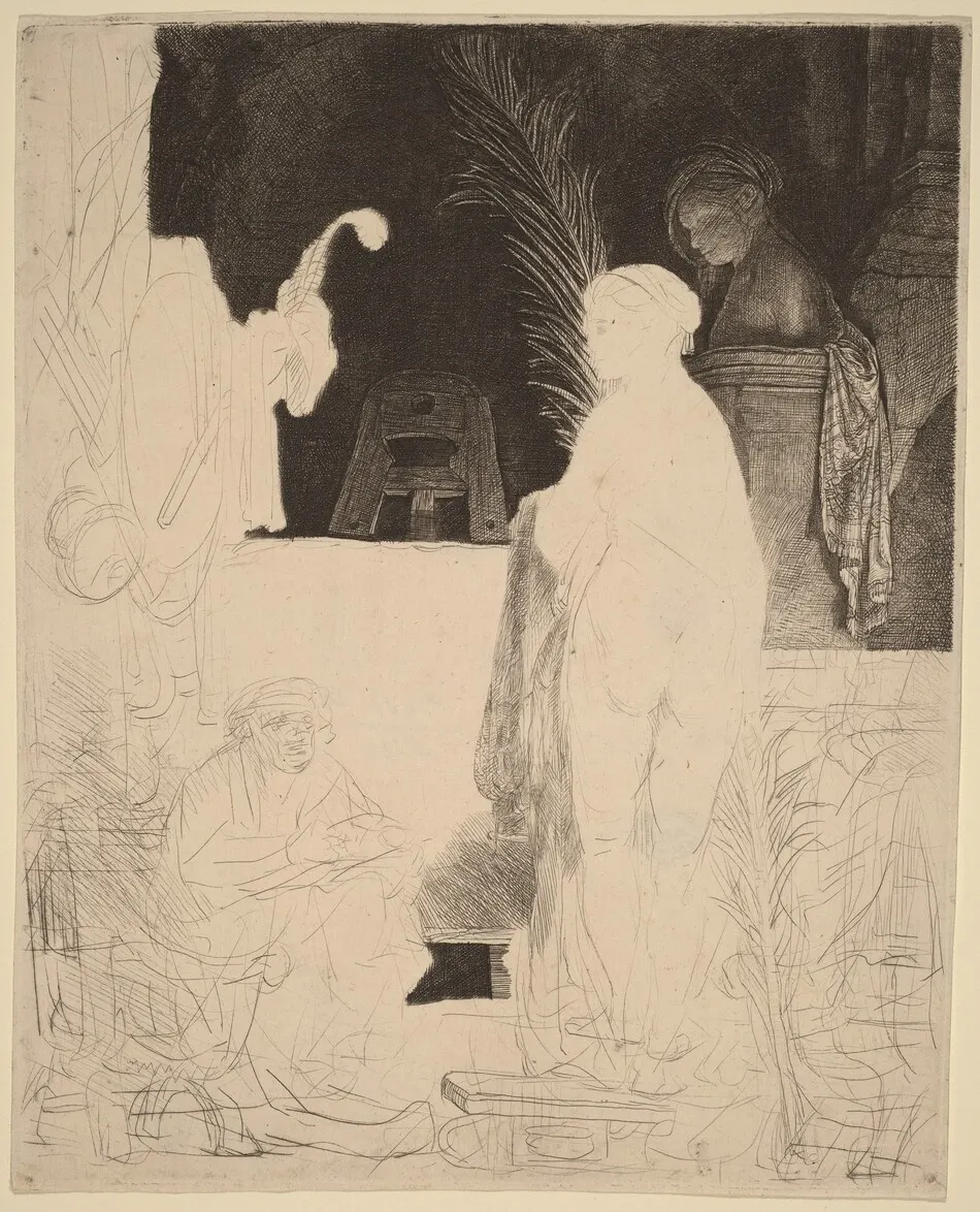 The Artist Drawing from the Model by Rembrandt van Rijn