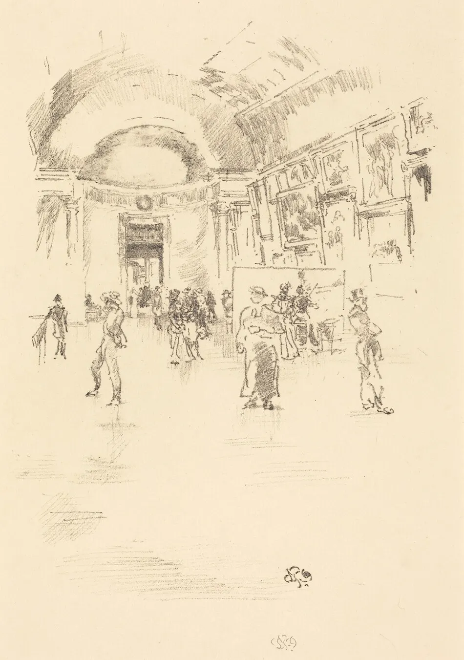 The Long Gallery, Louvre by James McNeill Whistler