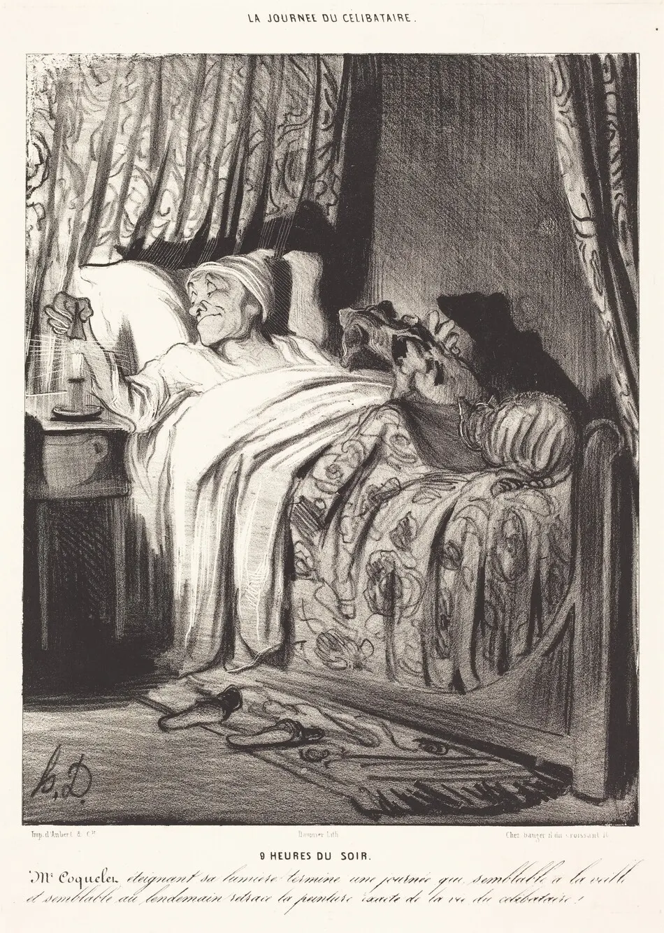 9 heures du soir by Honoré Daumier