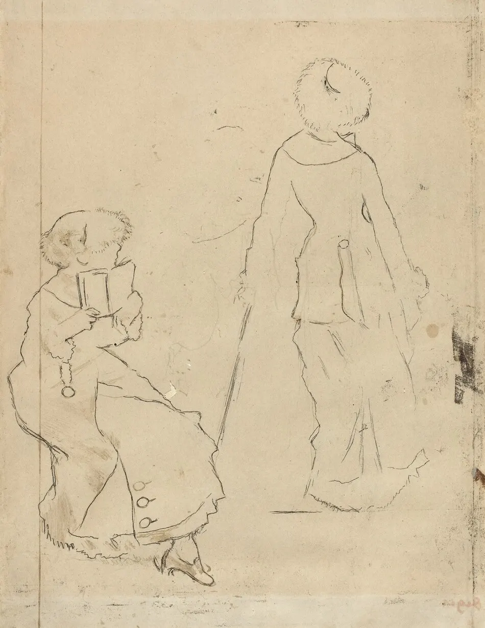 Study for "Mary Cassatt at the Louvre" [verso] by Edgar Degas