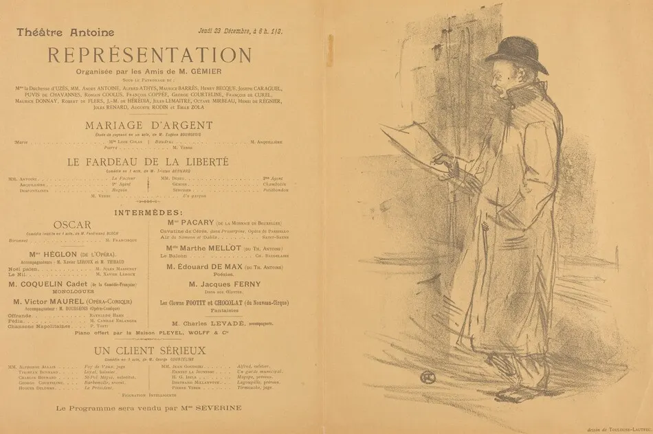 Mariage d'argent; Le Fardeau de la liberté; Un Client sérieux [recto] by Henri de Toulouse-Lautrec