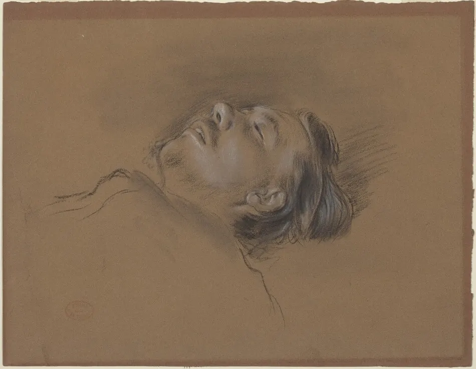 Head of the Fallen Jockey (study for "Scene from the Steeplechase: The Fallen Jockey") by Edgar Degas