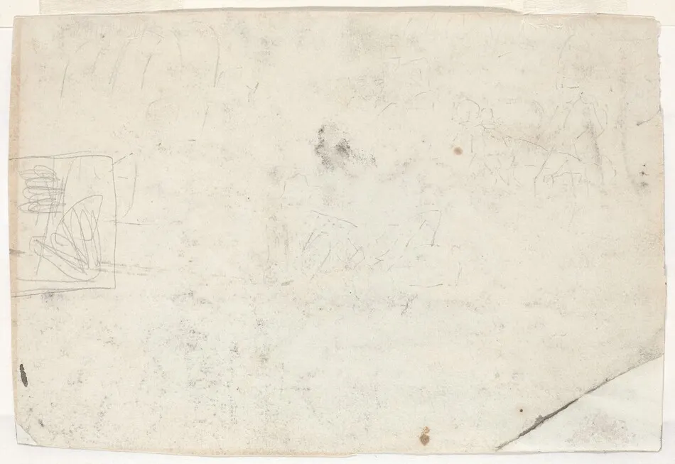 Figure on Horseback and Other Studies [verso] by Winslow Homer