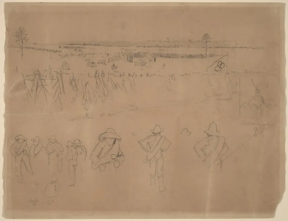 Line-ups and Trenches [recto] by Winslow Homer
