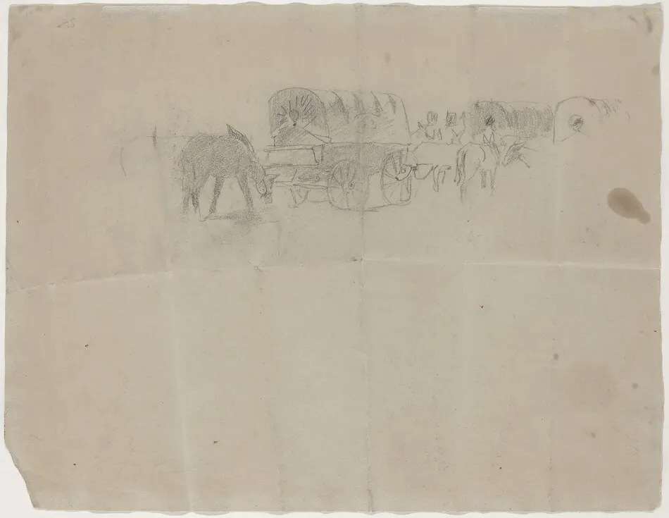 Supply Train and Mules [verso] by Winslow Homer