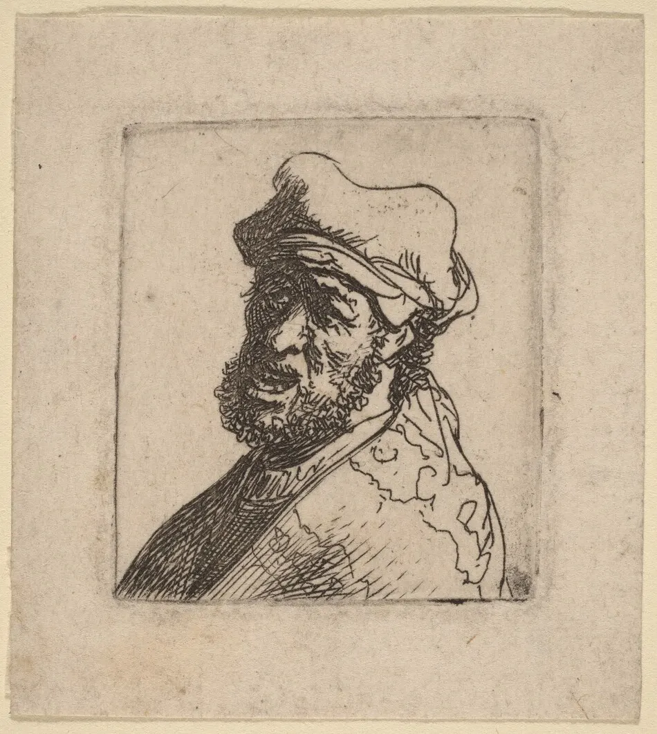 Man Crying Out, Three-Quarters Left by Rembrandt van Rijn
