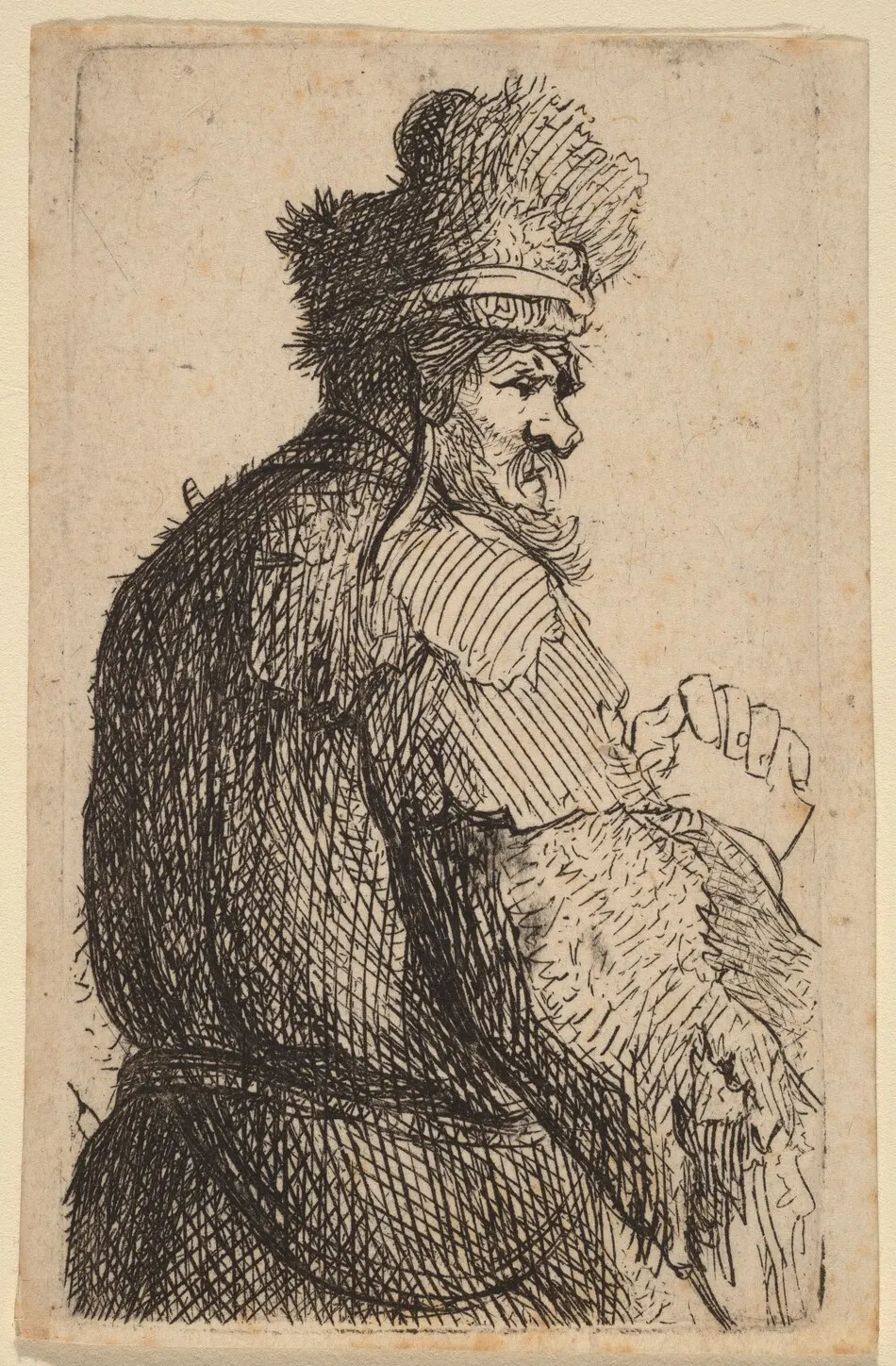 Old Man Seen from Behind, Profile to Right by Rembrandt van Rijn
