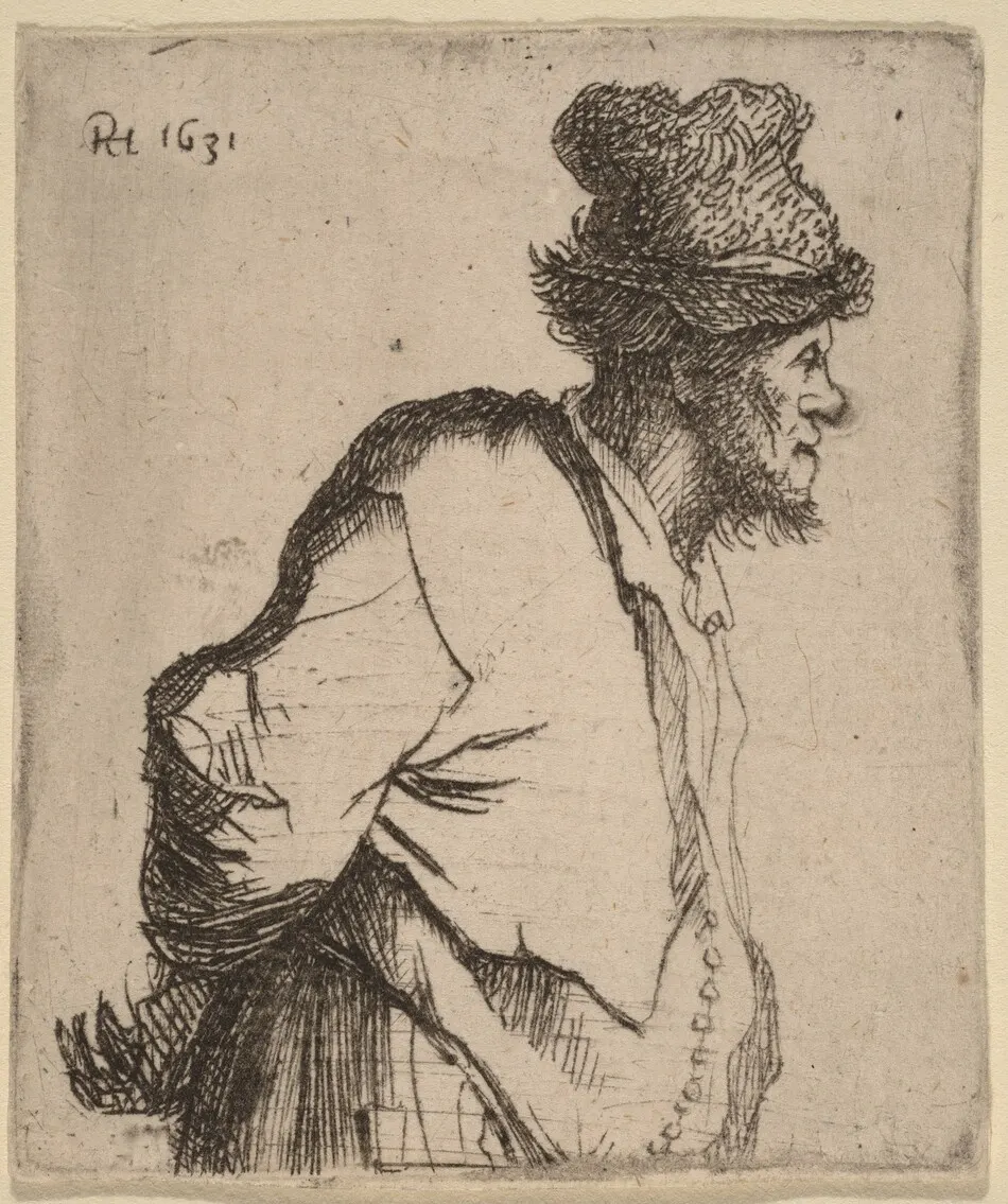 Peasant with His Hands behind His Back by Rembrandt van Rijn
