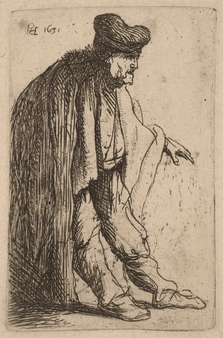 Beggar with His Left Hand Extended by Rembrandt van Rijn
