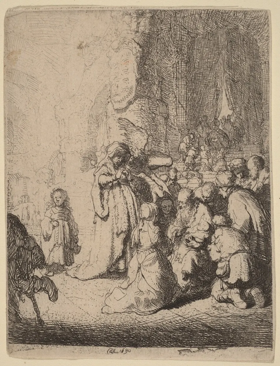 The Presentation in the Temple with the Angel: Small Plate by Rembrandt van Rijn