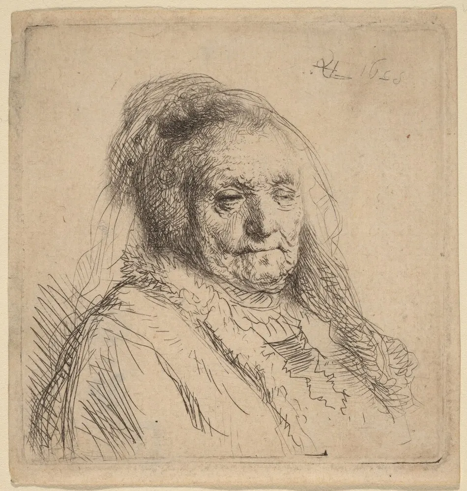 The Artist's Mother, Head and Bust by Rembrandt van Rijn