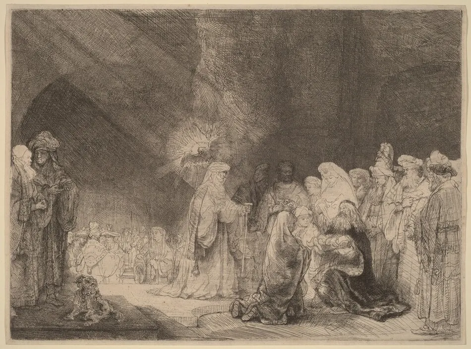 The Presentation in the Temple: Oblong Print by Rembrandt van Rijn
