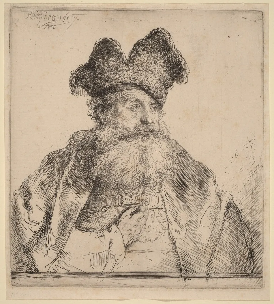 Old Man with a Divided Fur Cap by Rembrandt van Rijn